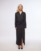 Black long dress with a cape | MIZEKI