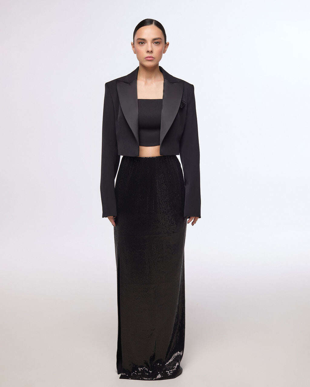 Black holiday filter long skirt with slit | YAIOI Nolo Store