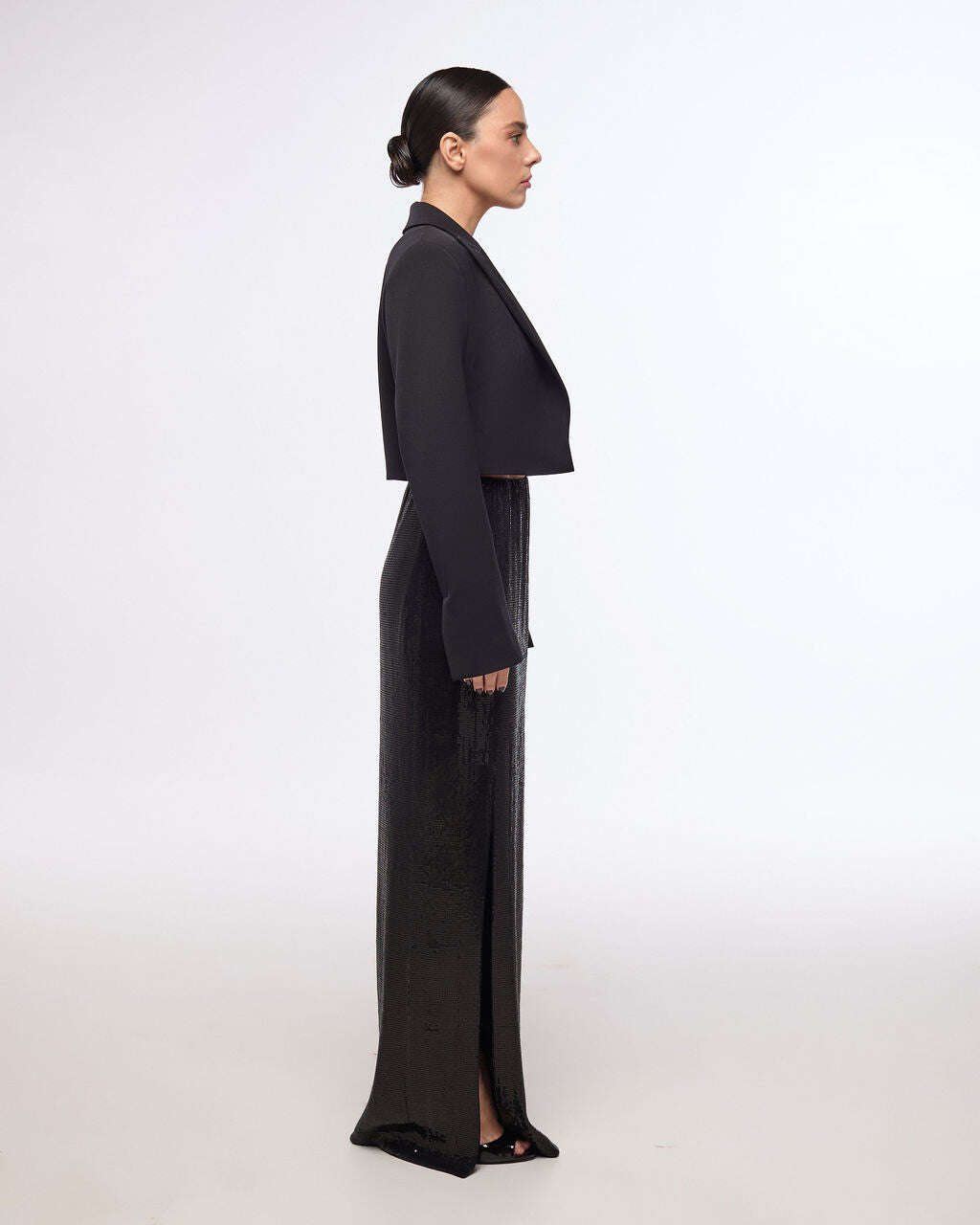 Black holiday filter long skirt with slit | YAIOI Nolo Store