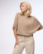 Light cashmere and merino wool sweater with short sleeves | YUUN