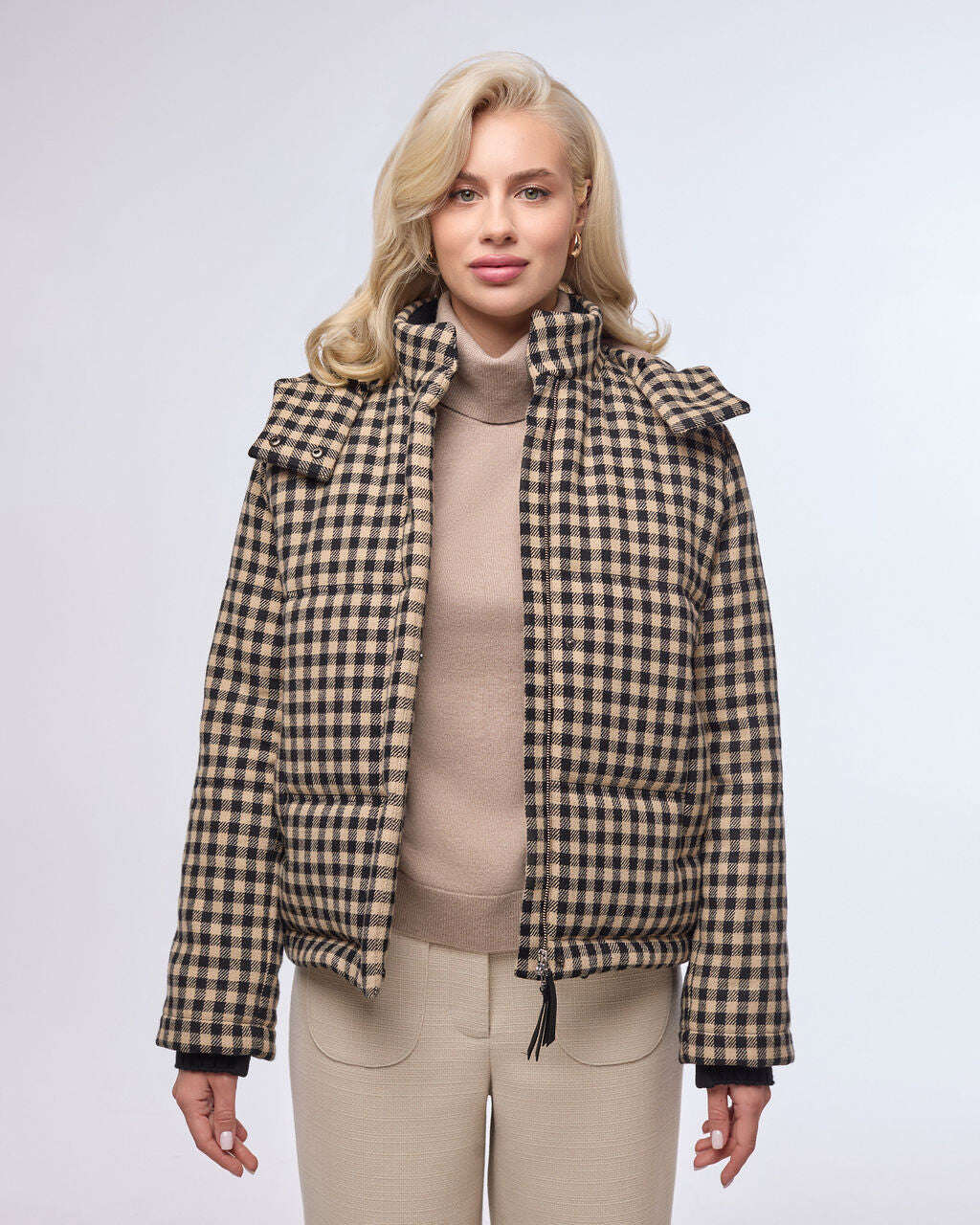 Speckled wool knitted short winter jacket | TEKESHI Nolo Store