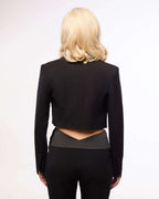 Elegant black trousers with a satin belt | EYUMI Nolo Store