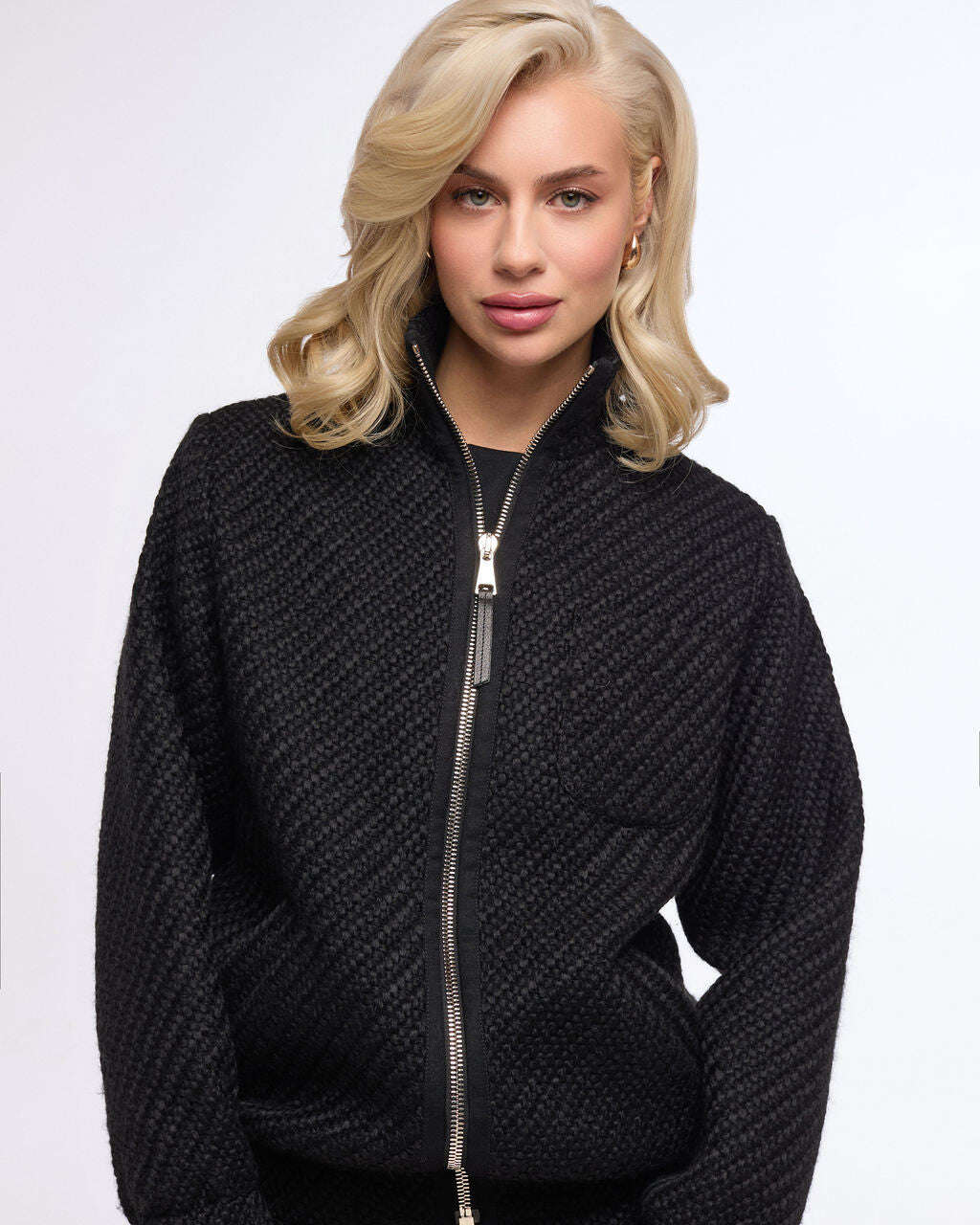 Black extended bomber jacket | SENGO Nolo Store