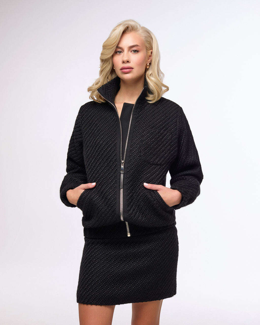 Black extended bomber jacket | SENGO Nolo Store