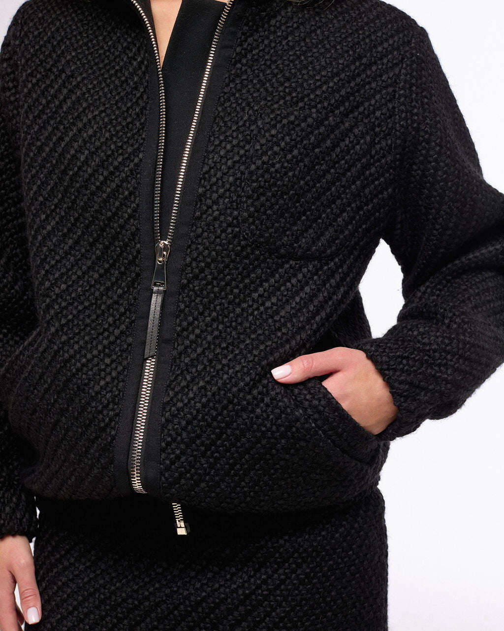 Black extended bomber jacket | SENGO Nolo Store