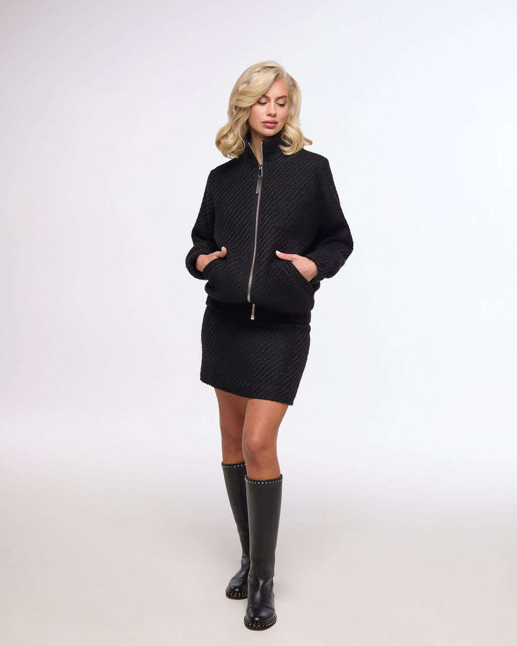 Black tweed mini skirt | UMEYA Nolo Store