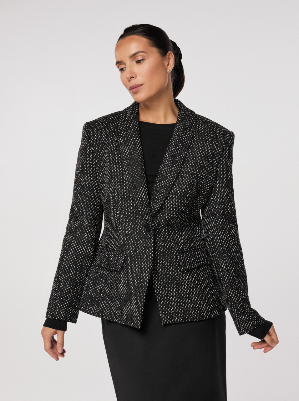 Elegant tweed jacket with embossed seams | KYOTO Nolo Store