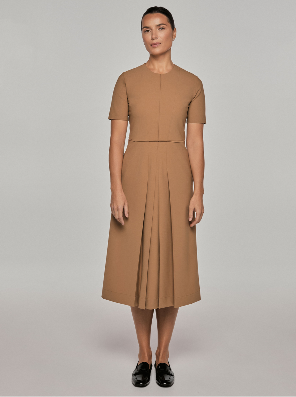Camel-colored midi dress | YUTAKA Nolo Store