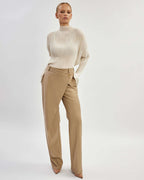 Biege asymmetrical cut trousers |FRANCA Nolo Store