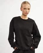 Black basic cotton sweatshirt |EDA Nolo Store