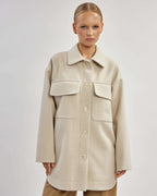 Overshirt in beige with collar | DEBORA Nolo Store