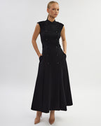 Black sleeveless midi dress | ADRIANA