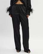 Straight cut satin trousers |CLARA