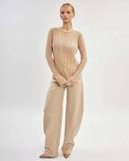 Semi-sheer top with accent stitching |DORIA Nolo Store