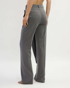 Grey asymmetrical cut trousers |FRANCA Nolo Store