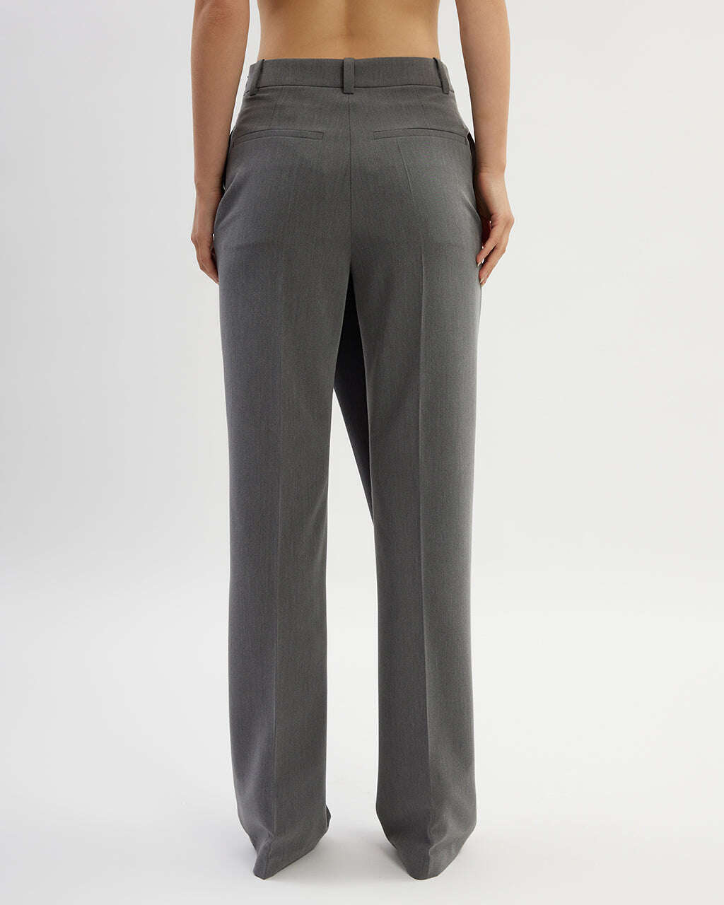Grey asymmetrical cut trousers |FRANCA Nolo Store