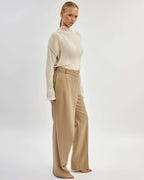 Biege asymmetrical cut trousers |FRANCA Nolo Store