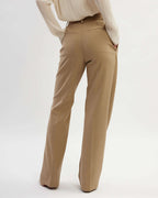 Biege asymmetrical cut trousers |FRANCA Nolo Store