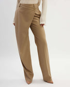 Biege asymmetrical cut trousers |FRANCA Nolo Store