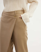 Biege asymmetrical cut trousers |FRANCA Nolo Store
