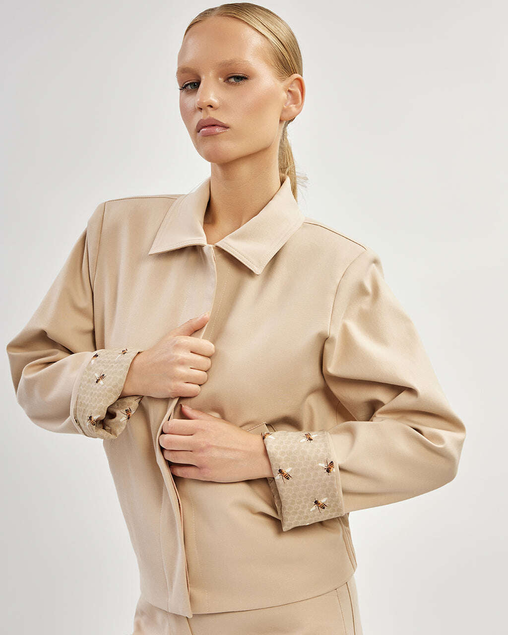 Beige bomber jacket |OTTAVIA Nolo Store