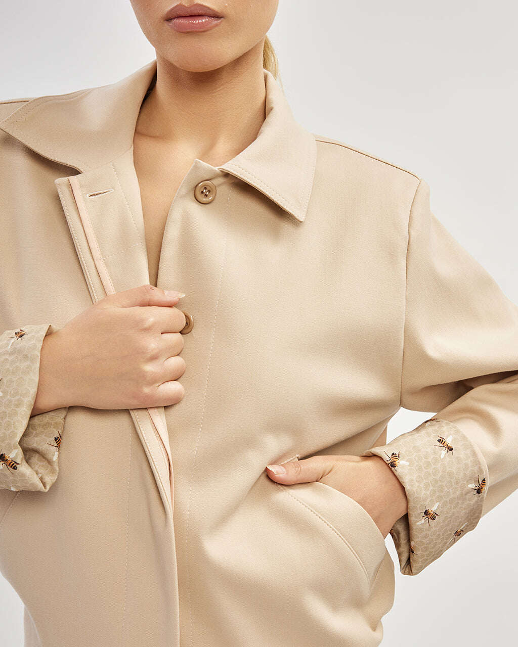Beige bomber jacket |OTTAVIA Nolo Store