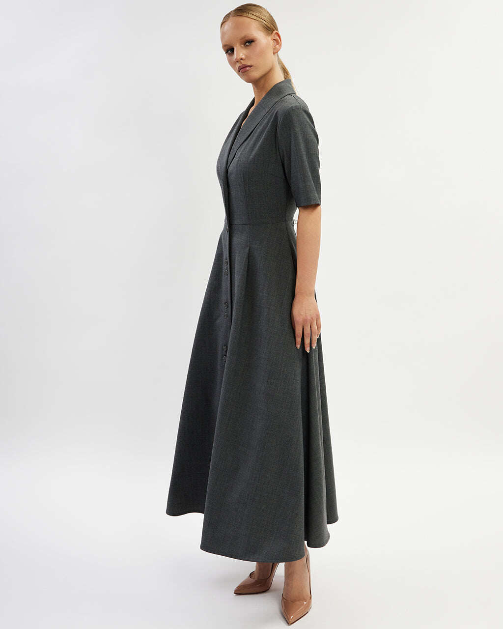 Gray  midi dress |MARTINA Nolo Store