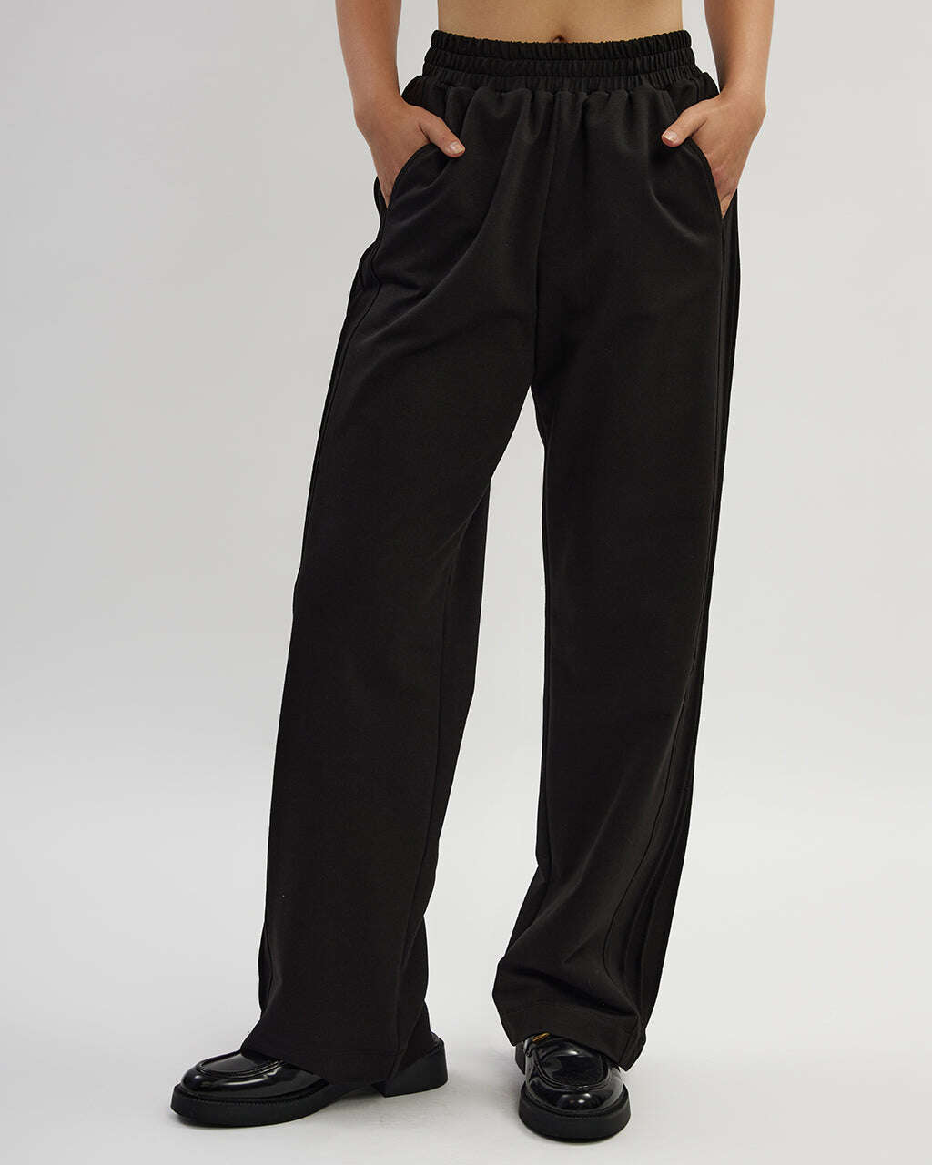 Black straight cut cotton trousers |ELSA Nolo Store