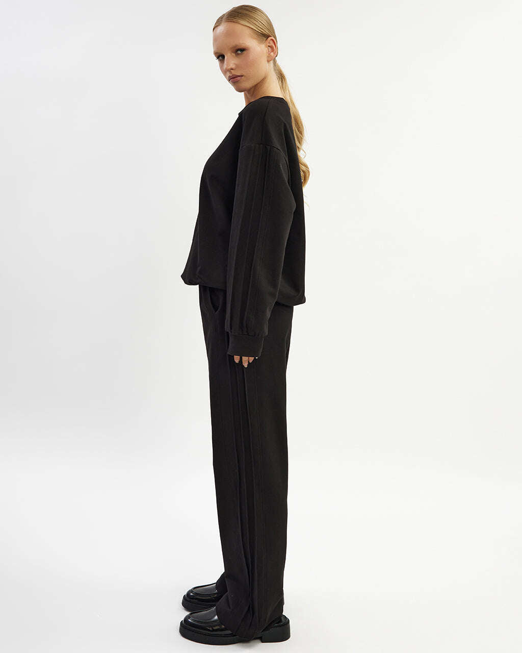 Black straight cut cotton trousers |ELSA Nolo Store