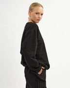 Black basic cotton sweatshirt |EDA Nolo Store