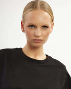 Black basic cotton sweatshirt |EDA Nolo Store