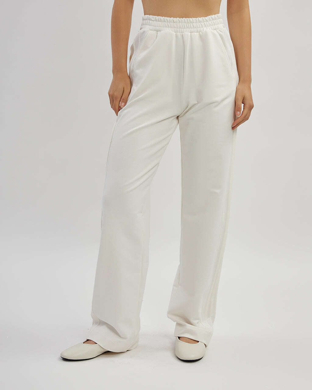 White straight cut cotton trousers |ELSA Nolo Store