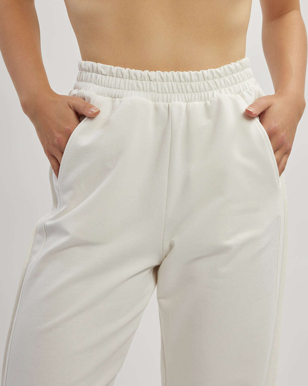 White straight cut cotton trousers |ELSA Nolo Store