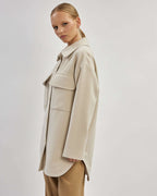 Overshirt in beige with collar | DEBORA Nolo Store