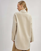 Overshirt in beige with collar | DEBORA Nolo Store