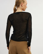 Black draped top | ONDINA