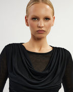 Black draped top | ONDINA