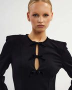 Black midi dress with longsleeves |AGNESSE Nolo Store