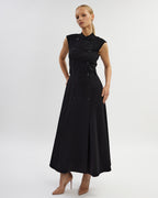 Black sleeveless midi dress | ADRIANA