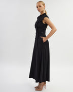 Black sleeveless midi dress | ADRIANA
