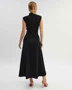 Black sleeveless midi dress | ADRIANA