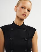 Black sleeveless midi dress | ADRIANA