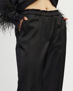 Straight cut satin trousers |CLARA