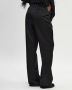 Straight cut satin trousers |CLARA