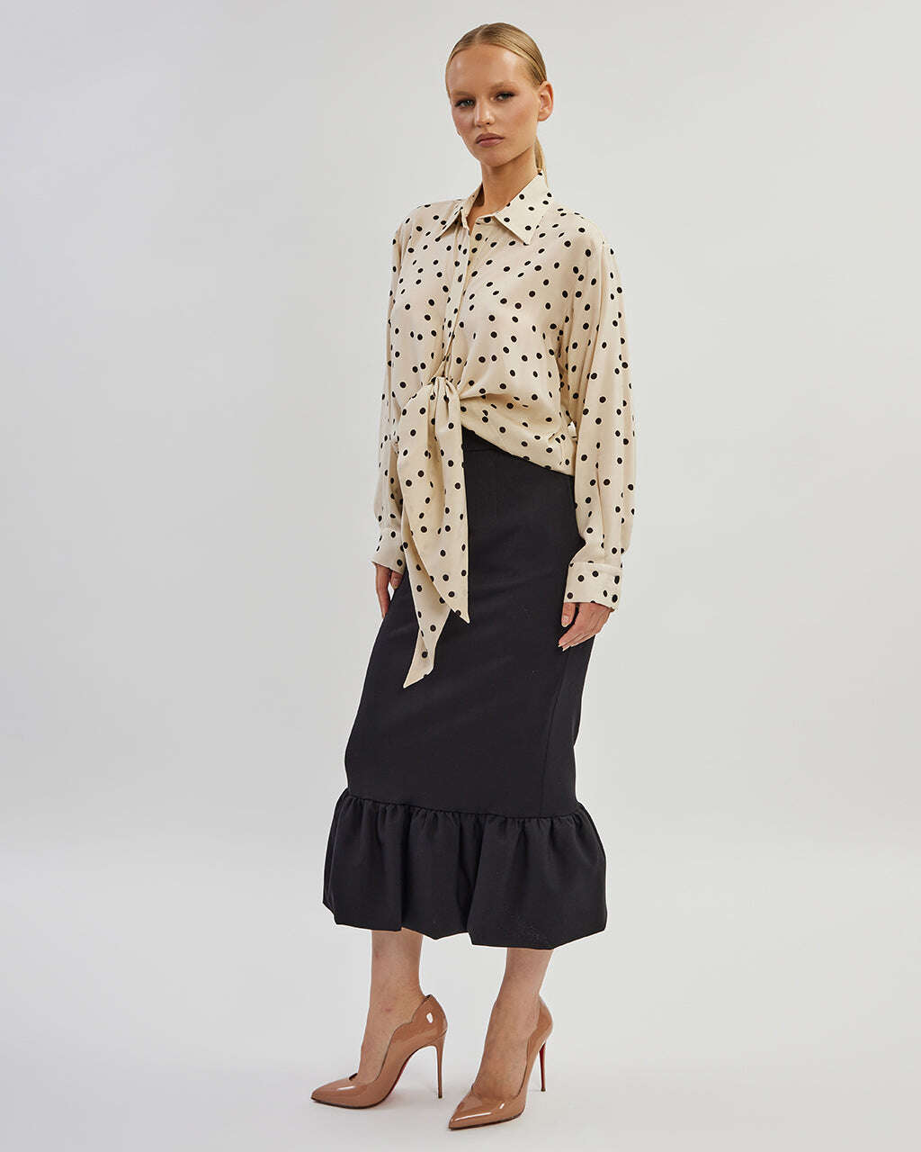 Polka dot viscose fabric blouse | JANINA Nolo Store