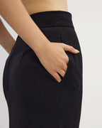 Black midi raffle detail skirt |KARINA Nolo Store