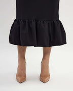 Black midi raffle detail skirt |KARINA Nolo Store