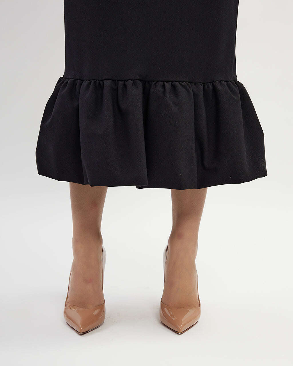Black midi raffle detail skirt |KARINA Nolo Store